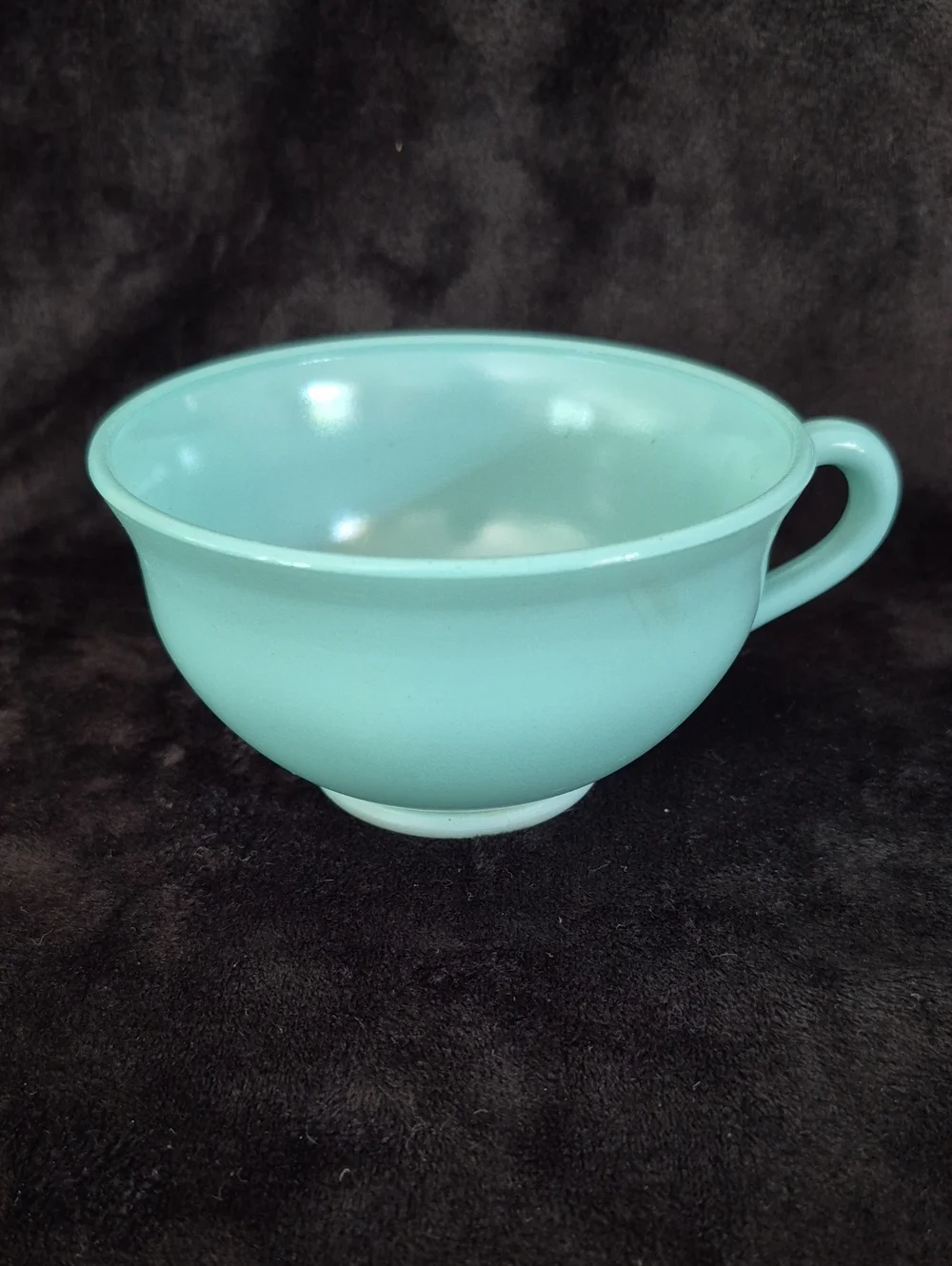 Vintage Teal Blue Green Hazel Atlas Platonite Footed Tea Cup Teacup